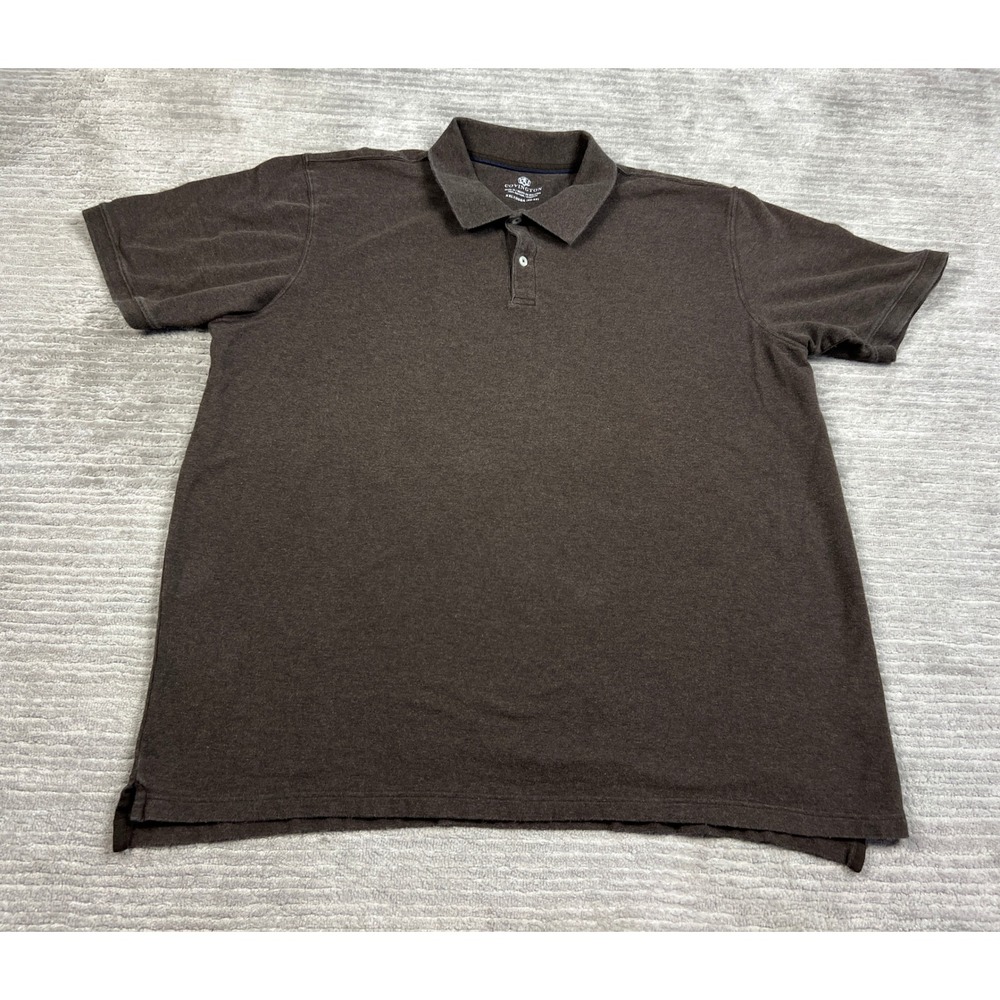 Covington Polo Shirt Mens XXLT Brown Short Sleeve Cotton Solid Casual Tall Fit